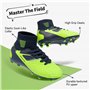 DREAM PAIRS Chaussures de Football Garçons Spike Crampons pour Filles Respirantes Unisexe,Size 37,Foncé/Bleu/Néon/Vert,HZ19002K-