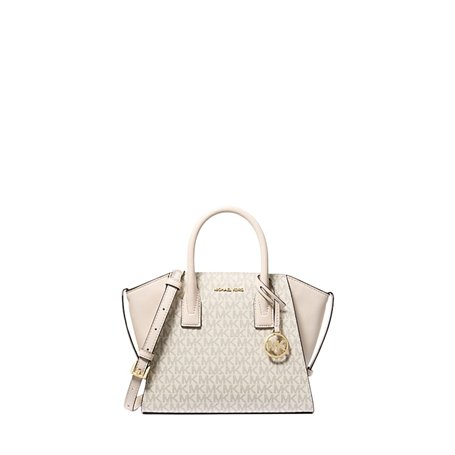 Michael Kors Avril Sac à main en cuir avec petit logo Crème clair Multicolore