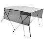 VEVOR Bimini pour Bateau à 4 Arceaux, Taud de Soleil 243x137x231-244 cm, Cadre en Alu Toile en Polyester 600D, Parois Latérales 