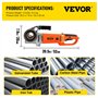 VEVOR Fileteuse de Tuyau Électrique 2300 W Filière Électrique 1,27-5 cm avec 6 Matrices Machine à Fileter Électrique 22 tr/min S