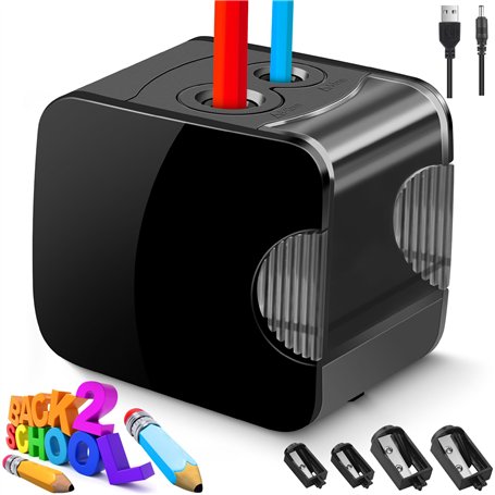 Taille Crayon Electrique Professionnel USB 2 Trous 6-12mm Gros Diametre