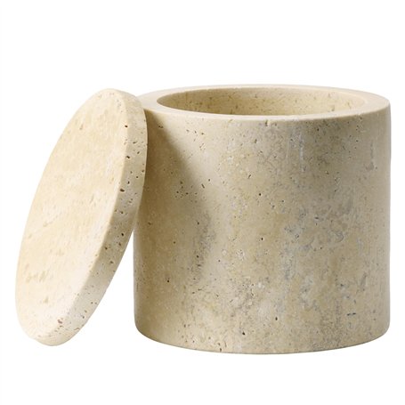 Navaris Pot rangement en marbre - Pot rangement cuisine ustensile accessoire salle de bain - Boite a coton tige distributeur pol