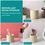 Navaris Pot rangement en marbre - Pot rangement cuisine ustensile accessoire salle de bain - Boite a coton tige distributeur pol