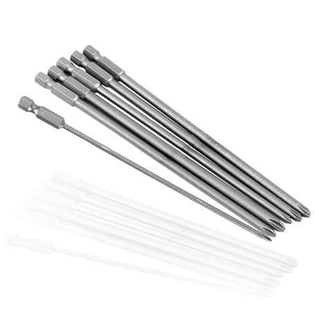 Gasea 6Pcs 6.35mm Queue Hexagonale Croix Magnétique Phillips Vis Tête Tournevis Kit Outils électriques Longueur de 150mm