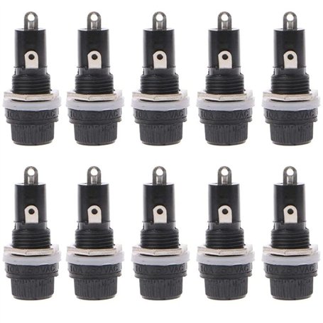 WANGCL 10 pièces 10A 250V porte-fusible montage sur panneau 5 x 20mm porte-fusible couvercle à vis pour équipement électrique et