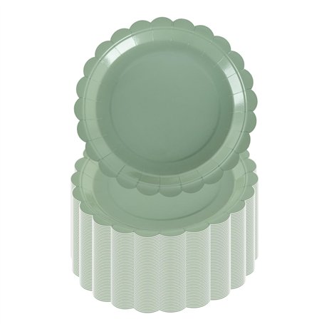 PHUNAT Lot de 50 assiettes de fête vertes de 18 cm