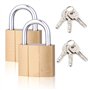 Lot de 2 cadenas avec 3 clés - Serrure de 38 mm - Résistant aux intempéries - Avec serrure à clé - Pour valise