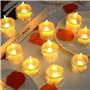 Amzeeniu Lot de 35 Bougies LED Chauffe Sans Flamme, Flamme vacillante Piles Incluses bougie chauffe plat pour Noël, Arbre de Noë