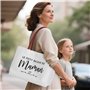 BOFUNX Sac Cabas Le Petit Bazar de Maman Sac en Toile Cadeau Femme pour Anniversaire Noel Fête des Mères