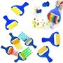 UHAPEER 44 Pièces Éponge Brosses de Peinture Enfant DIY Outils de Peinture Kits pour Enfants pour Apprentissage Précoce Graffiti