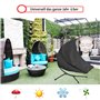 Housse transat suspendu, 600D Housse bain de soleil suspendu Iimperméable, Coupe-Vent, Anti-UV - Noir