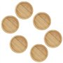 6pcs Succulentes Plateau en Bambou Plante Soucoupe Pot De Fleurs Set 3 Pouces
