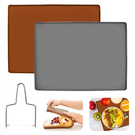 GZCZCC 2 Pièce Tapis de Cuisson Silicone pour Four 30x40cm Tapis à Gâteaux Roulé Plaque Gâteau Four Plaque Génoise Silicone Plaq