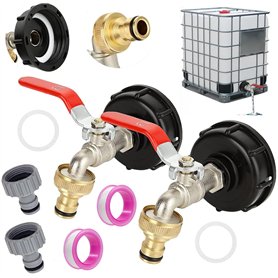 JMIATRY Lot de 2 Robinets IBC 1/2" pour Cuve 1000L - Sortie Raccord