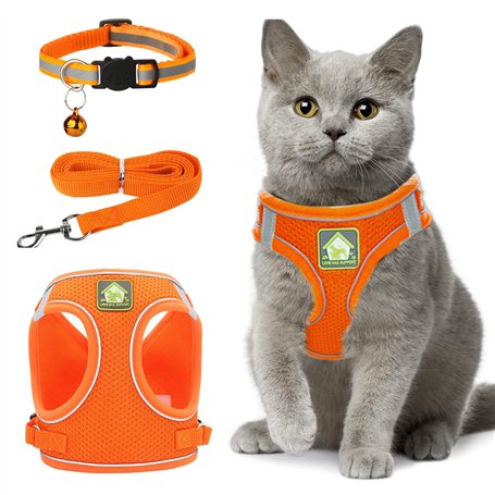 Zhenle Harnais pour Chats avec Laisse et Collier Anti-Fuite