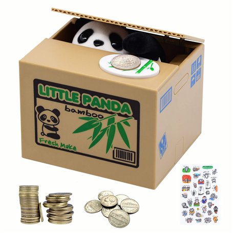 Tirelire Panda électronique pour Enfants et Adultes - avec Patte de Pandas pour Pièces - Tirelire Drôle pour Petite Monnaie - Pe