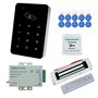 YAVIS Full Set RFID Porte Accès Contrôle Système Kit + 180kg Serrure Magnétique Electrique + DC 12V 3A Power Supply + Proximité