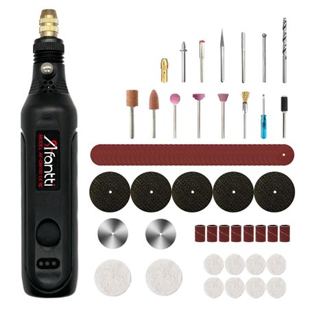 Afantti Outil Rotatif Sans Fil Ustensile Multifonction Batterie Ensemble Meuleuse Perceuse | 101 Accessoires | pour Petits Trava