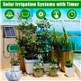 Kit Arrosage Automatique Solaire pour Jardin, Systeme Arrosage Automatique Goutte a Goutte avec Minuterie et Tuyau de 15M, Syste