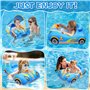 ZZXLOPEZ Flotteur de Piscine pour Bébé, Bouee Bebe avec Pare Soleil SPF 50+, Bouée Enfant Piscine Bouee, Bouée Gonflable pour En