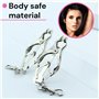 Pince Teton Sexuelle bdsm Jouet Intime Longueur 8.3cm en Métal couleur Argent Jouet Sexuel accessoire bdsm avec Mousquetons Sex 