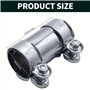 Raccord Echappement Ø 55 mm x 125 mm, Manchon Echappement Acier Inoxydable Réglable Double Collier de Serrage Universel d'Échapp