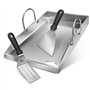 ColCospie Plancha Plaque de cuisson avec 2 spatules pour barbecue