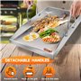 ColCospie Plancha Plaque de cuisson avec 2 spatules pour barbecue, en acier inoxydable de 4 mm d'épaisseur, avec poignée amovibl