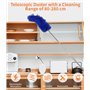 Bixury 4 Pièces Plumeau Telescopique Microfibre Plumeau Poussiere Plumeau Lavable Microfibre Longueur Totale Jusqu'à 280 cm pour