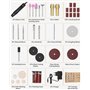 Outils Rotatif Multifonction Avec 104 Accessoires, 5000-18000 tr/min Outil Rotatif sans fil, 5 Vitesse Perceuse sans fil Mini, p