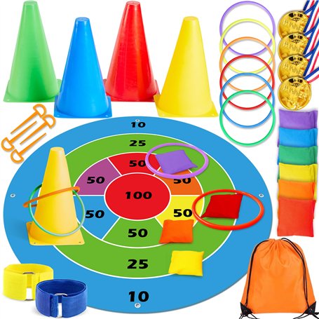Lubibi 8-in-1 Ensemble de Jeu de Lancer d'Anneau pour Enfants