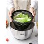 Peclio Grande essoreuse à salade en acier inoxydable 18/10 de 4,5 l avec couvercle transparent, fond antidérapant – Spinner à sa