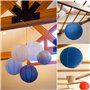 LIHAO Lanterne Papier Lampion Papier Boule pour Décoration Mariage Maison (6/8/10/12 inch Bleu)
