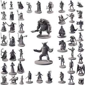 Lot de 50 figurines uniques de RPG fantastiques pour Donjons et Dragons, jeux de rôle Pathfinder, non peints, parfaits pour D&D Lot de 50 figurines uniques de RPG fantastiques pour Donjons et Dragons