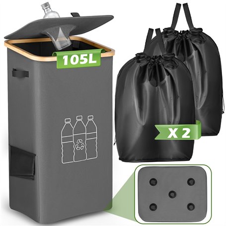 POFIBO 105L Collecteur de Bouteilles avec Couvercle