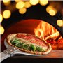 Honsdom Pelle à Pizza Ronde, Pelle Pizza Perforée 8 Pouces avec 40cm Manche en Amovible, pour Plaques à Pizza de Cuisine et Mais
