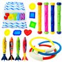 JOYIN 18 Pcs Jouets de Plongée Jouets de Natation Piscine Jeux de Piscine Jouet Anneaux Plongée sous-Marine Bâtons de Plongée et