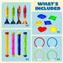 JOYIN 18 Pcs Jouets de Plongée Jouets de Natation Piscine Jeux de Piscine Jouet Anneaux Plongée sous-Marine Bâtons de Plongée et