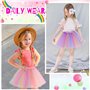 SHUOHONG 2 Pièces Jupe Tulle Femme, Deguisement Femme Tutu 3 Couches, Ballet Fille Jupon Tulle Tutu Rose, Cosplay Princesse pour