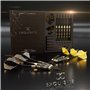 CC-Exquisite Conseil en Acier Professionnel Darts Set - 6 x 22g Brass barils avec 12 Vols Standard/Slim, 12 Aluminium 35 shafts 