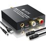 eSynic Convertisseur DAC 192KHz Convertisseur DAC Audio Numérique vers Analogique RCA Coaxial Toslink SPDIF vers Jack L/R 3