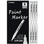 FLYMAX Lot de 6 marqueurs blancs de 0