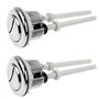 UBERMing 2 Pièces Boutons Poussoirs de Toilette Double Chasse Bouton 38mm Standard Chrome Plaqué Argent WC Réservoir Boutons