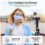 Jeebel Trépied à Suivi Automatique du Visage - 180cm Perches Selfie Extensible avec Lumière LED/Commande Gestuelle/NO App/360° R
