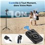 Jeebel Trépied à Suivi Automatique du Visage - 180cm Perches Selfie Extensible avec Lumière LED/Commande Gestuelle/NO App/360° R