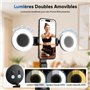 Jeebel Trépied à Suivi Automatique du Visage - 180cm Perches Selfie Extensible avec Lumière LED/Commande Gestuelle/NO App/360° R