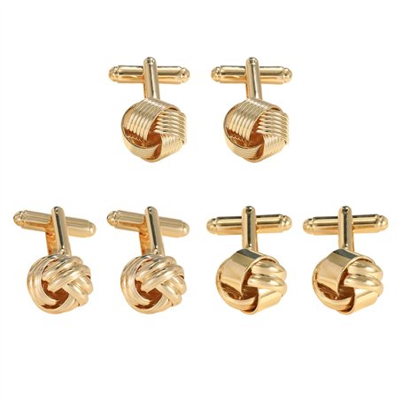 HDGSAFD 3 Paires De Boutons De Manchette Creux Sphériques Dorés