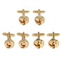 HDGSAFD 3 Paires De Boutons De Manchette Creux Sphériques Dorés