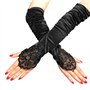 NyxSeat 1 pièce - Gants longs en satin - Motif floral - Style gothique - Rétro - Convient pour les spectacles sur scène