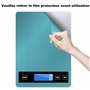 Balance de cuisine numérique 15 kg avec écran LCD + acier inoxydable + verre trempé - Précision jusqu'à 1 g - g/kg/lb:oz/ml/fl'o